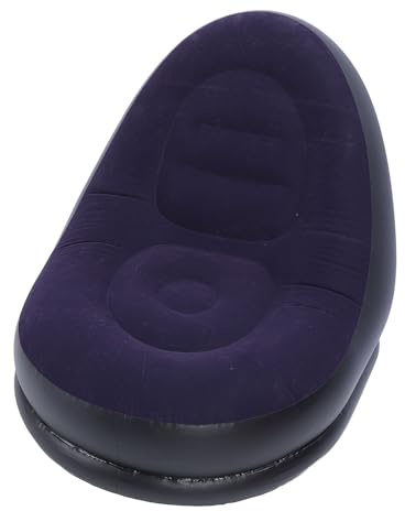 Cryfokt Blow Up Liegestuhl, Ergonomischer, Tragbarer, Aufblasbarer Freizeit-Sofastuhl mit Fußhocker Zum Lesen, Sonnenbaden, Reisen, Garten (Dunkelblau)