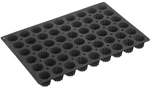 Lurch 67101 FlexiGastro Backform aus 100% BPA-freiem Platin Silikon 54er Canele Bordelais, schwarz, 60 x 40 cm, Gastronomie