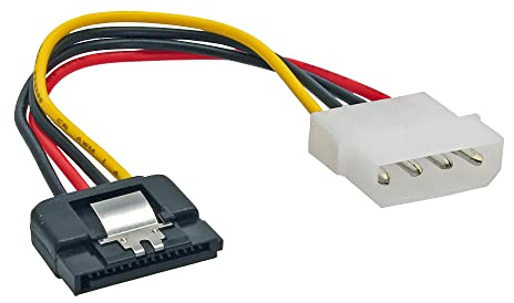 InLine 29670A SATA Stromadapterkabel, 1x 13,34cm (5,25) Buchse an 15pol SATA Stecker, 0,15m, mit Lasche