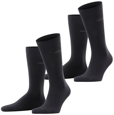 ESPRIT Herren Basic Uni 2-Pack Socken Baumwolle atmungsaktiv | mit wärmender Wirkung