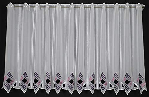 Scheibengardinen 56 - 89 cm hoch 16cm Gardinen Flächenvorhang verschiedene Farben 60 cm lang - Polyester, Brombeere / Dunkelviolett