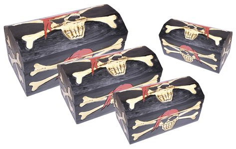 Holzspielerei PU1040-L - Piratenbox Captain Jack, groß
