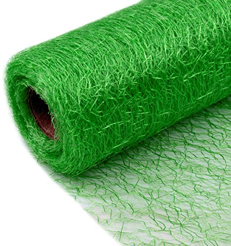 Schnoschi Dekostoff grün, Rolle 9 m x 30 cm, Tischläufer, Dekonetz, Tischband, Netzstoff, Textil-Netzgewebe