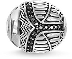 Thomas Sabo Damen-Bead Schwarzer Skarabäus-Perle Oxidiertes Silber Zirkonia schwarz - K0257-643-11