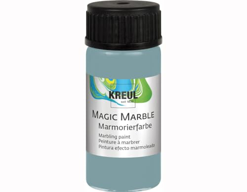 KREUL 73235 - Magic Marble Marmorierfarbe Matt, 20 ml Glas in Sir Petrol, matte Tauchmarmorierfarbe für zufällige Musterungen und einzigartige Farbeffekte