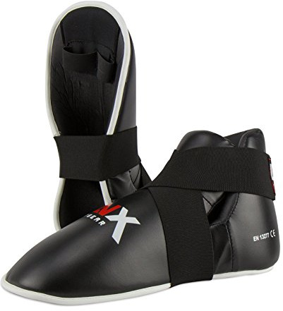 LNX Fußschützer Kickboxen TKD Performance Pro - Safetys Fußschutz Damen Herren Kinder XS S M L XL XXL schwarz rot blau weiß schwarz (001) XS