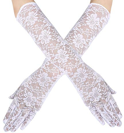 BABEYOND Long Wedding Lace Gloves - Bridal Fancy Dress for Prom, Opera, 1920s Accessories for Women