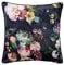 ESSENZA Dekokissen Fleur Nightblue, 50x50 cm - 100% Polyester Samt - Blumen Pfingstrosen Tulpen