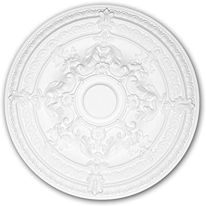 PRO[f]home® - Ceiling Rose 156039 Ceiling Decoration Medallion Rosette Decorative Element Rococo Baroque Style White Ø 65.9 cm Profhome