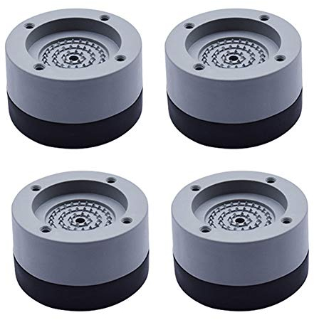 4 PCS Washing Machine Feet Pads, KAIISSA 4 cm Universal Vibration Damper, Anti-slip Anti-vibration Rubber Mats Silent Feet for Washing Machine and Dryer Refrigerator Raise Height Reduce Noise (Gray)