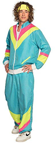 Boland - Kostüm für Erwachsene Trainingsanzug 80er Jahre mit Taschen, Jacke und Hose, Campinganzug, Jogginganzug, Assi Anzug, Retro Style, Gruppenkostüm, Mottoparty, Karneval