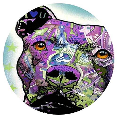 Yingxin34 Puzzles 1000 Teile für Erwachsene und Kinder American Bully Pitbull Puzzle Spielzeug Home Decor Wandkunst Rundpuzzle