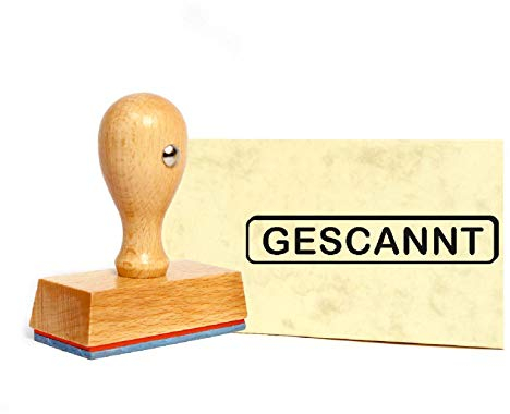 Stempel Gescannt - Holzstempel - 49 x 9 mm