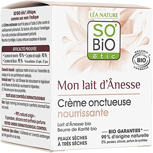 SO BIO - Crème Onctueuse Nourissante Mon Lait D'Anesse Bio 50Ml - Lot De 2 - Vendu Par Lot