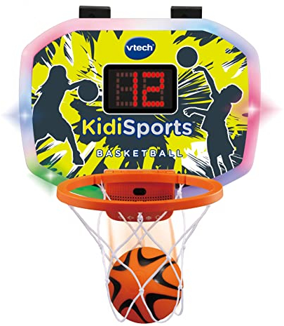 VTech - KidiSports Basketball, Canasta de Baloncesto interactiva, Juguete para niños +5 años, multijugador, 5 Modos de Juego, 2h de Juego, retos, concursos, versión ESP (3480-541622)