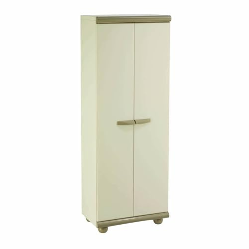 Gardiun Gartenschrank aus Kunstharz, Nebrasca, 62,5 x 39 x 175 cm, Beige, 2 Türen