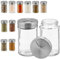 relaxdays Saupoudreuse à épices, Lot de 12, 3 Tailles de Trou, Herbes, Verre et Acier Inoxydable, argenté/Transparent