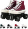 JianJud Rollschuhe Erwachsene Herren Und Damen Vierrad Rollschuhe, Canvas Zweireihige Rollschuhe Räder, Indoor Und Outdoor Zweireihige Skates Für Jugendliche D,39