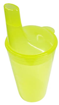 FabaCare Trinkbecher mit zwei Deckeln, Schnabeltasse, Becher für Senioren, Easy To Clean Spezialversiegelung, Gelb