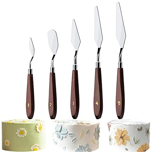 YXCHUA Creme Spachtel Zubehör zum Dekorieren von Kuchen 5 PCS -Torten Zubehör-Torten spachtel Back Set-Winkelpalette Torte Spachtel.
