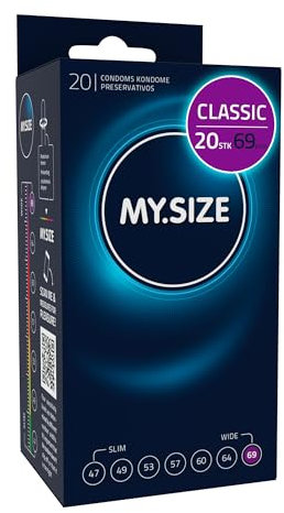MY.SIZE Classic Kondome 69 mm breit I 20 Stück I extra dünnes I weiche und weiche Kondome I 0,07 mm dünne Wand