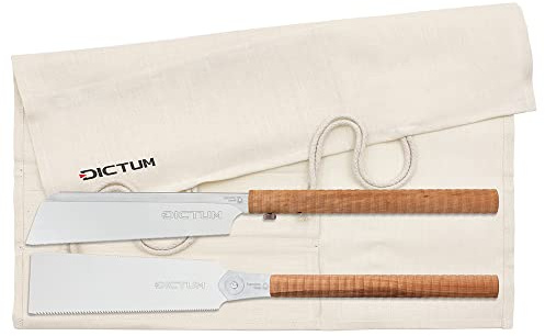 DICTUM Sägen-Set Japan-Duo, 2-teilig, Wave Grip – Japansäge Set mit Dozuki Universal 240 & Ryoba Komane 240 | Handsägen für präzise Quer-, Längs-, Auftrenn- & Ablängschnitte