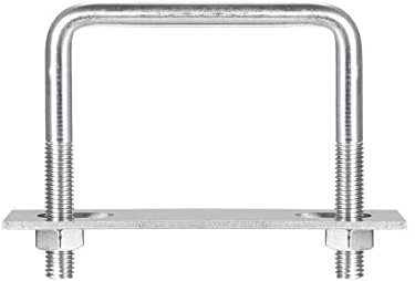 sourcing map Square U-Bolts, 90mm(3.54) Inner Width 70mm Length M10 304 Stainless Steel U Clamp Bolt with Nuts and Plates, for Boat Trailer