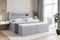 ALTDECOR Boxspringbett mit LED, H3-Matratze (19 cm hoch) mit Bonellfederung, + PUR, Topper (4 cm hoch), Polsterbett mit Kopfteil und Bettkasten - ORGOL2-180x200 - Grau Monolith