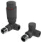 Anthracite Thermostatic Radiator Valve Angled Corner or Straight Grey Radiator TRV Thermostat Valves (Corner)