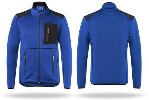 KÜBLER ICONIQ Strickjacke 1443 – Arbeitsjacke im Stricklook mit Kontrasteinsätzen und Front-Reißverschluss