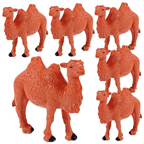 Gadpiparty 6Er-Pack Kamelfiguren Miniatur-Kamelmodell Mini-Tiermodelle Tierwelt Baktrisches Kamel Spielzeug Für Tisch Schreibtisch Tortenaufsatz Statue Heimdekoration