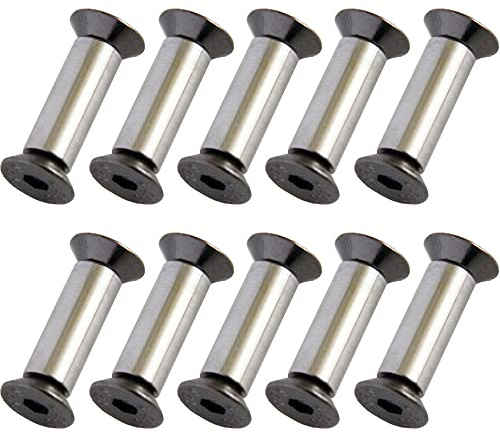 SLOYCA 10pcs Knife Handle Bolt Rivets Scale Screw Fastener Nut Flat Hex Head Knives Fastening DIY Making Material