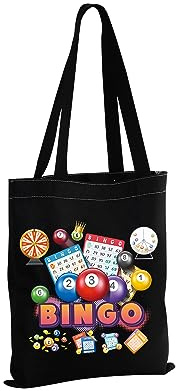 ENSIANTH Lustige Bingo Tragetasche Bingo Liebhaber Geschenke Bingo Umhängetasche Bingo Spieler Geschenk Bingo Spiel Einkaufstasche Bingo Gambler Geschenk