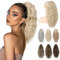 BRIKABIA Blonde Ponytail Extension Pferdeschwanzverlängerung Haarteil mit Klammer, Lange, Gewellte, Lockige Pferdeschwanz Haarteil Clip in Haarverlängerung für Frauen, 40cm, schmutzige Blondine