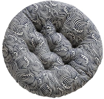 DOTBUY-SHOP Cojines Sillas Jardin Pack 1 Cojines Redondos Cojines de Asiento para Sillas de Terraza Cocina Patio Balcón Salón, para Decoración Interior o Exterior (40x40cm,pequeñas Olas)