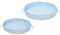simpa Round 2PC Metal Colour Serving Trays Set with Handles, 30cm & 25cm Diameter Trays - Matt Blue