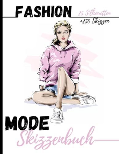 Mode Skizzenbuch: +250 Figurenschablone mit leicht gezeichneten Schaufensterpuppen zum Zeichnen von Kleidung für Modedesigner und Stylisten I 130 pages – 8,5 * 11 in I