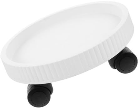 Toddmomy Support De Pot De Fleur Chariot De Plante Rond Support pour Plante avec Roue Soucoupe pour Pot De Fleurs Déménageur De Pots De Fleurs Plateau Transporteur Plastique Blanche
