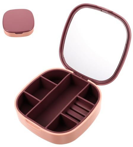 PACKOVE Kasten Schmucketui Für Damen Mit Spiegel Kleiner Reise-schmuck-organizer Kleiner Schmuckorganisator Schmuckaufbewahrungsbox Für Halskette Ohrringe Koffer Plastik Reisen