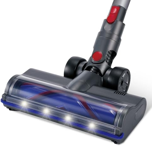 Zeoibou bodendüse für Dyson staubsauger zubehör, Dyson zubehör,Dyson staubsauger aufsatz& 4 LED-Leuchten Kompatibel mit v8 Slim、v10 Slim、v12 Slim. Ideal für Kurzflorige Teppiche & Hartböden