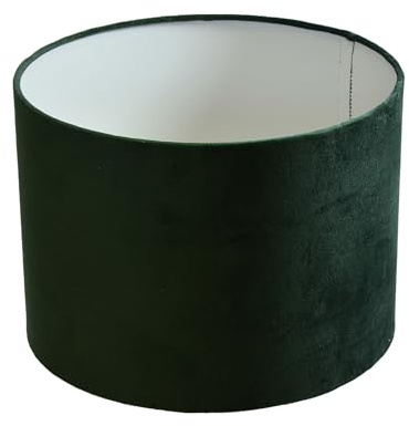 Lampenschirm Ø 25 x 18 cm grün Velour Zylinderförmig