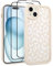 UZEUZA Compatible with iPhone 15 Case, Cheetah Print Shockproof Soft TPU Protective Case for Women Girls, Slim Anti Scratch Leopard Case for iPhone 15 6.1 Inch,White