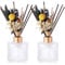 Rtteri 2 Reed Diffuser Sets Flower Oil Diffuser Sticks with Refill Empty 5oz Bottles Scent Glass for Fragrance Home Bathroom Gifts, Oil Not Included(Frosted Color)