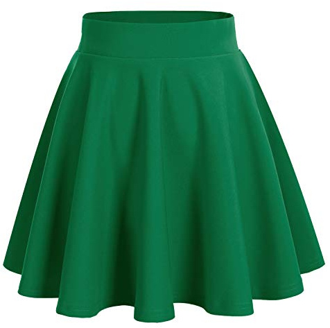 DRESSTELLS Women's Mini Pleated Tennis Skirt Aline School Girl High Waisted Basic Casual Party Skater Skirt Ladies Flared Golf Short Skirts Green XL