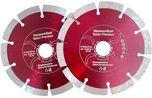 Mauerschlitz Lot de 2 disques à tronçonner diamantés de qualité supérieure 140 mm pour rainureuse murale