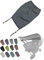 Universal [Sonnensegel mit UV Schutz 50+ für Kinderwagen] Babywanne flexibel Sonnenschutz mit Beschichtung und Rollo-Funktion verstellbar (Sterne dunkelgrau)