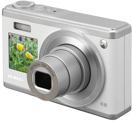 Fotocamera Digitale 60MP 4K Ultra HD a Doppio Schermo Focus Automatico Sensibile Automatica Light Sensibile 10x Zoom Anti Anti Shake Portable Cartable Camera per Fotografia HD