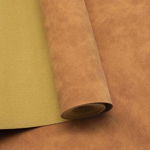 1 Yard Weichen Kunstlederstoffes - 91cm x 137cm Kunstleder Lederimitat Lederstoff Polsterstoff für DIY-Näharbeiten, Handtaschen, Sofas und Handwerksdekorationen (Braun)