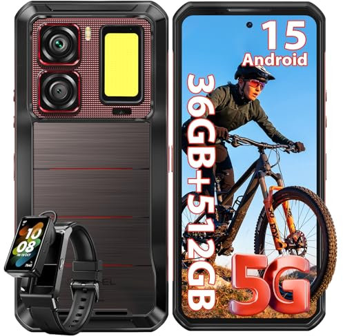 OUKITEL WP300 Rugged Smartphone 5G con Smartwatch, 36GB + 512GB Telefono Indistruttibile Android 15, 16000mAh/45W Cellulare Antiurto, 6.8 FHD+ &120Hz, 108MP, MTK D7050, Dual SIM/ IP68/ AI/NFC