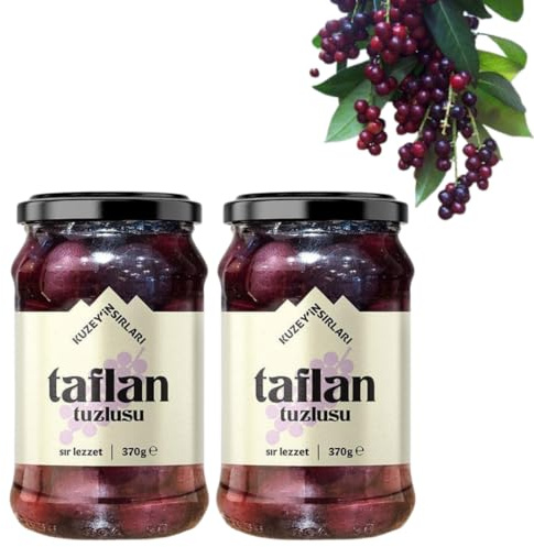 Natural Salted Laurel Cherry (Taflan), Organic, Additive-Free, Authentic Turkish Product, 370g - (TAFLAN TUZLUSU) - PACK OF 2